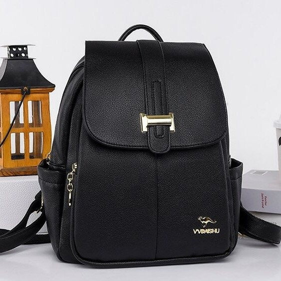 VVDAISHU Tas Ransel Wanita Premium Backpack Korea Remaja Kekinian Hitam Ramasa Sekolah Kuliah