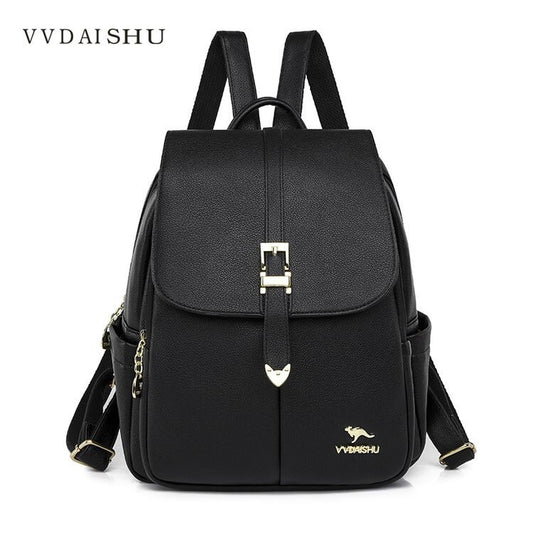 VVDAISHU  Tas Ransel Wanita Premium Backpack Korea Remaja Kekinian Hitam Ramasa Sekolah Kuliah