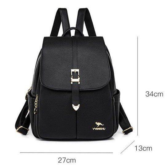 VVDAISHU  Tas Ransel Wanita Premium Backpack Korea Remaja Kekinian Hitam Ramasa Sekolah Kuliah