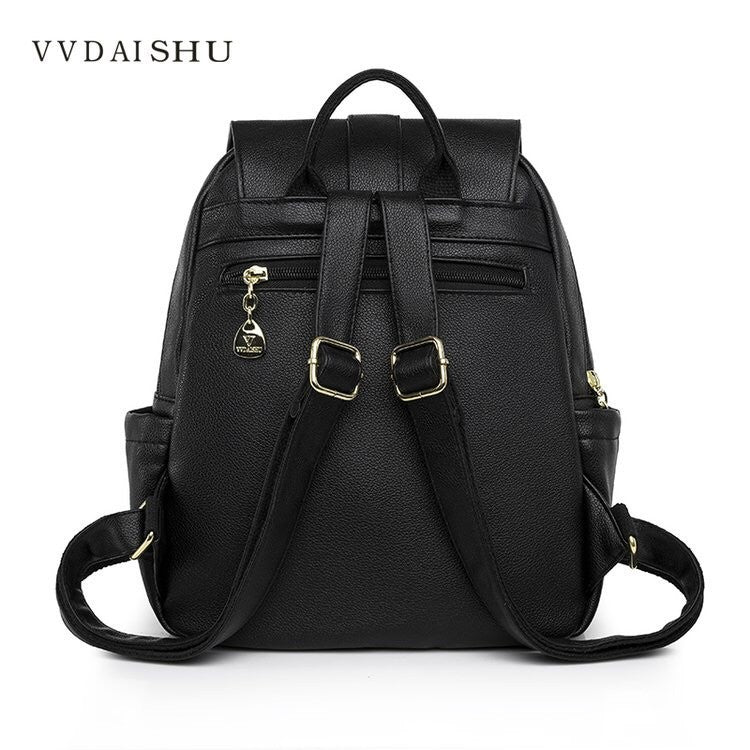 VVDAISHU Tas Ransel Wanita Premium Backpack Korea Remaja Kekinian Hitam Ramasa Sekolah Kuliah